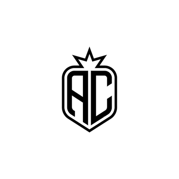 Вектор Монограмма ac дизайн логотипа буква текст имя символ одноцветный логотип алфавит символ простой логотип