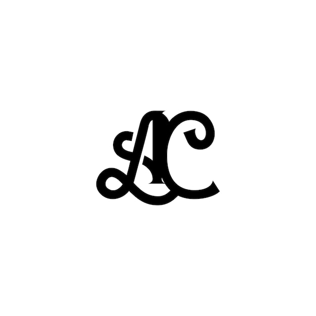 AC 모노그램 로고 디자인 문자 텍스트 이름 기호 모노크롬 로고 타입 알파 문자 간단한 로고