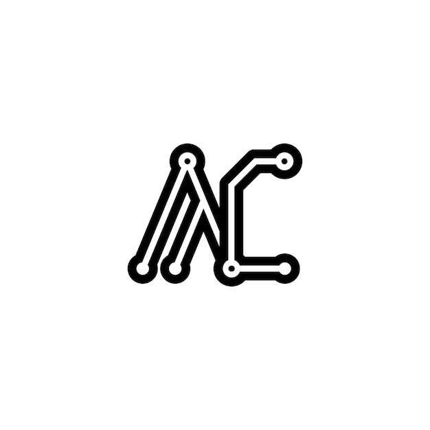 Vector ac monogram logo design letter text name symbol monochrome logotype alphabet character simple logo