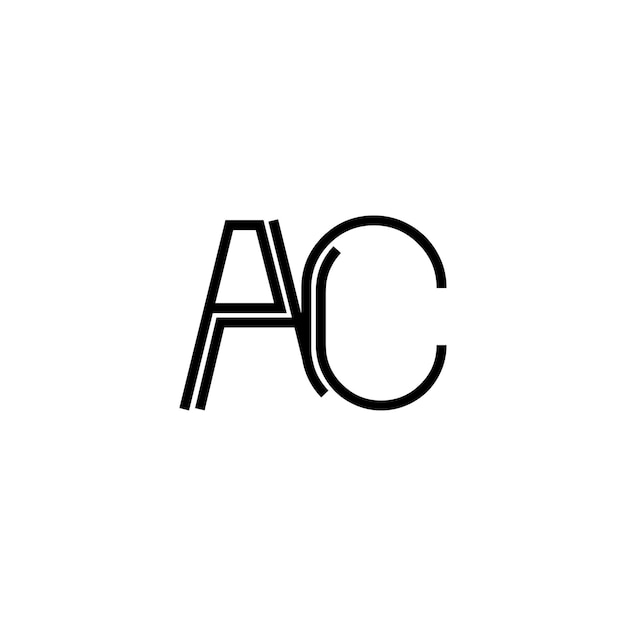 AC monogram logo ontwerp letter tekst naam symbool monochroom logo alfabet karakter eenvoudig logo