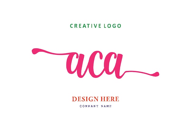 Vettore il logo lettering aca è semplice, facile da capire e autorevole