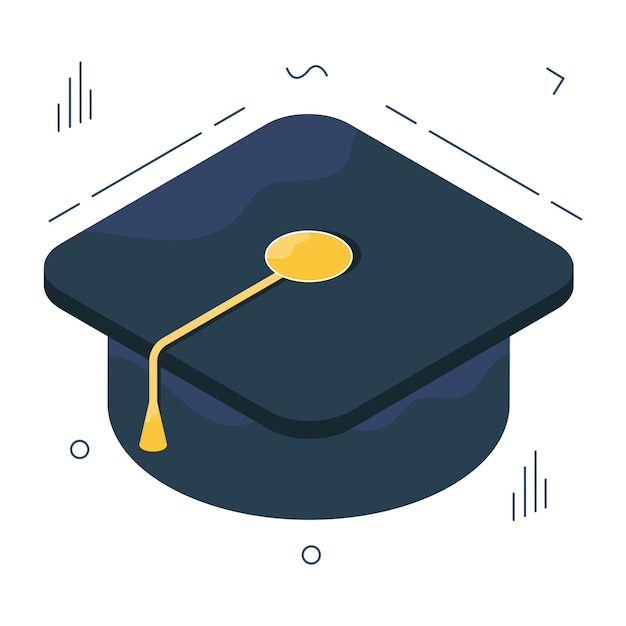 Вектор academic cap icon vector design of mortarboard