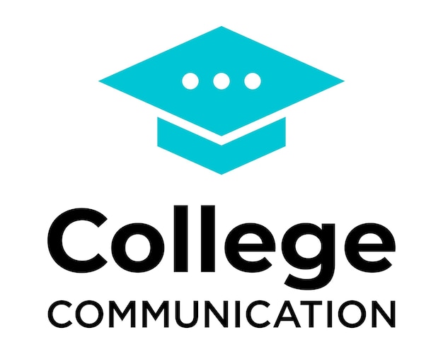 Academisch hoed en chat symbool logo ontwerp.