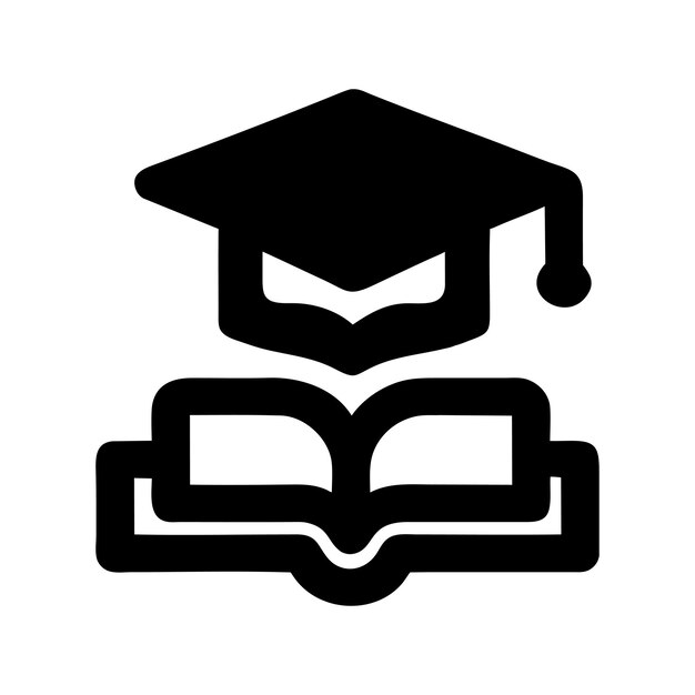 Academische hoed en een boek icoon vector illustratie