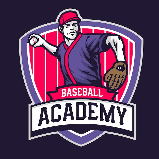 Academy of baseball badge design