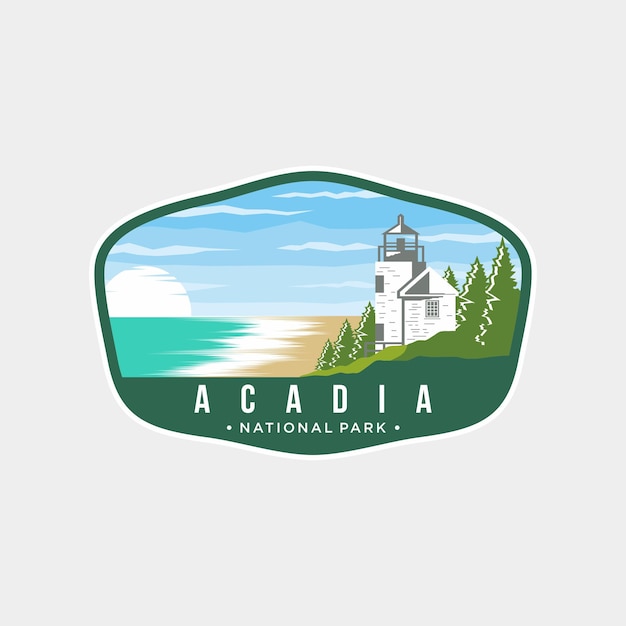 Acadia National Park Embleem patch logo illustratie