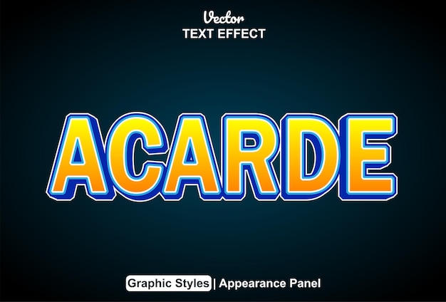 Текстовый эффект Acarde с оранжевым графическим стилем и возможностью редактирования