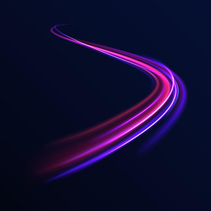 Vector acceleration speed motion on night road magic moving fast speed lines blurred car light motion