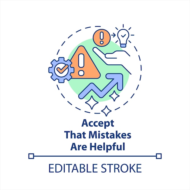 Accept mistakes value concept icon