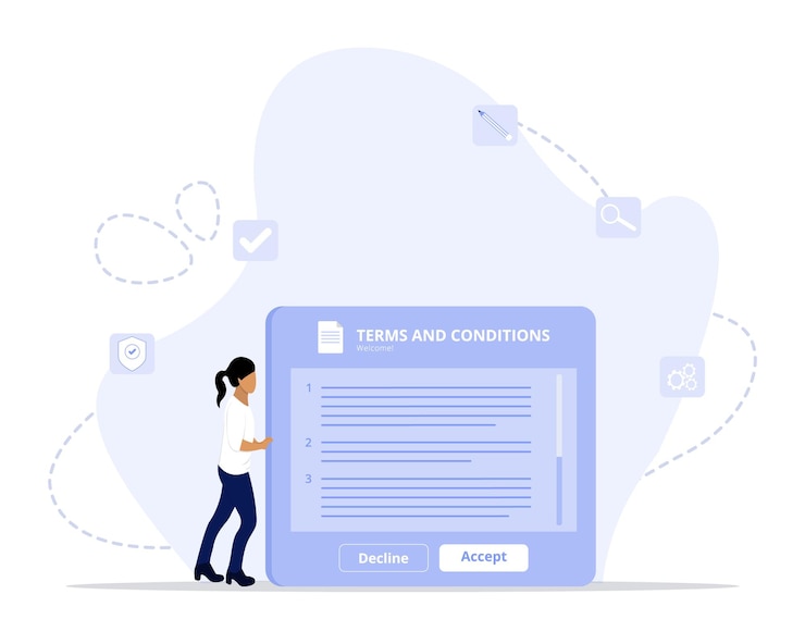 Vector accept terms law vector illustration