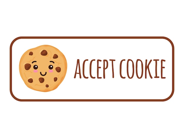 Accepteer Cookies tekst Bescherming van persoonlijke informatie cookie mascotte karakter