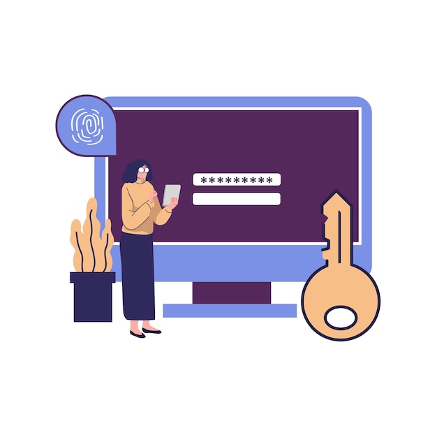 ベクトル アクセス制御システム フラットスタイルイラスト ベクトーデザイン