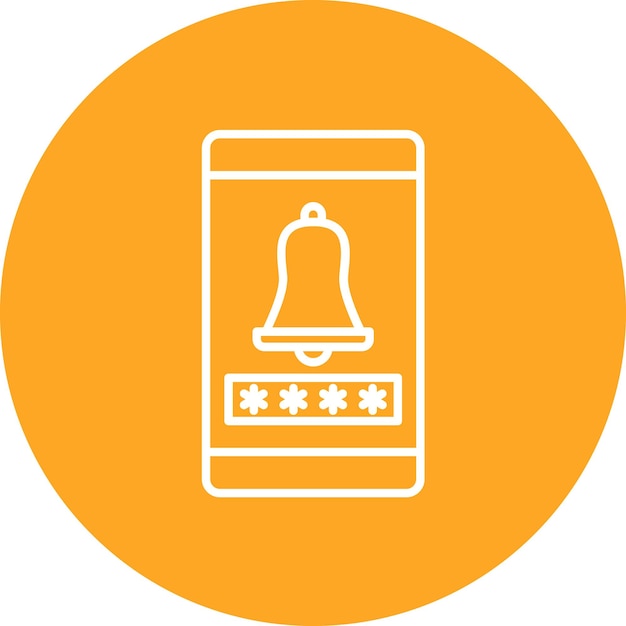 Викторное изображение значка доступа к сигнализации может быть использовано для мобильного пользовательского интерфейса