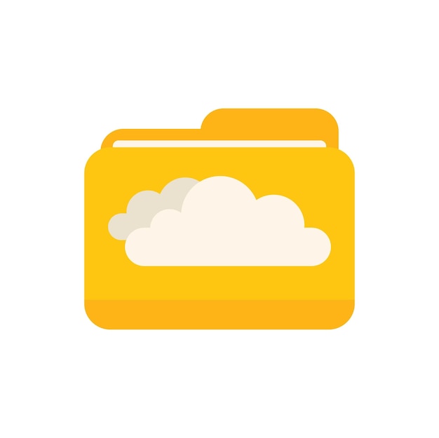 Vector access cloud folder icon flat vector data crm system consumer isolated