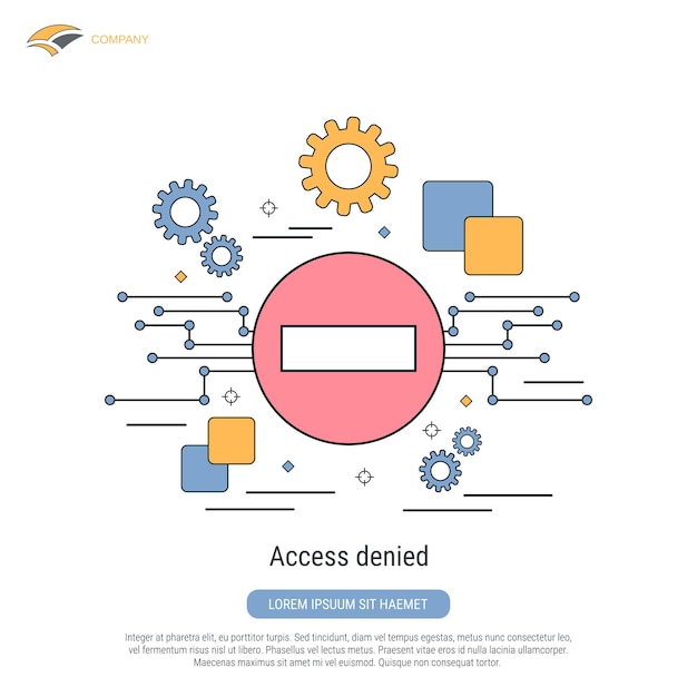 В доступе отказано в плоском контурном стиле векторной иллюстрации концепции