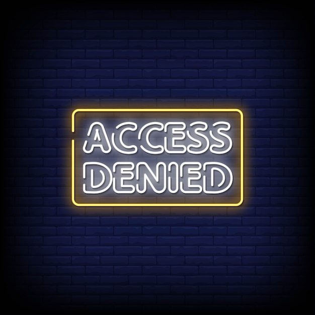 Vector access denied neon signs style text