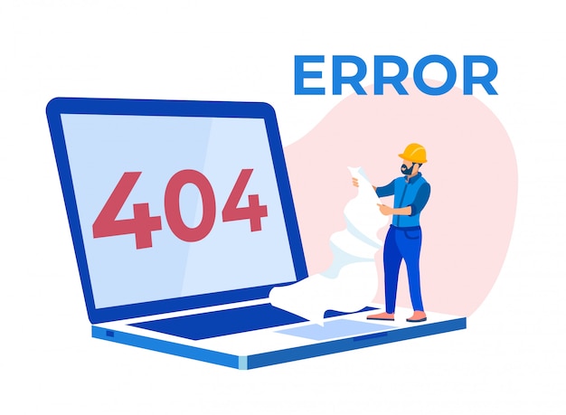 access error and man technician with check list