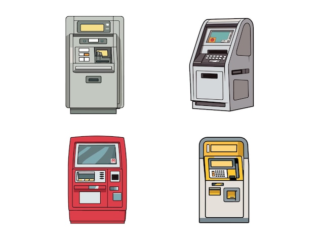 Vector access to funds illustration of an atm