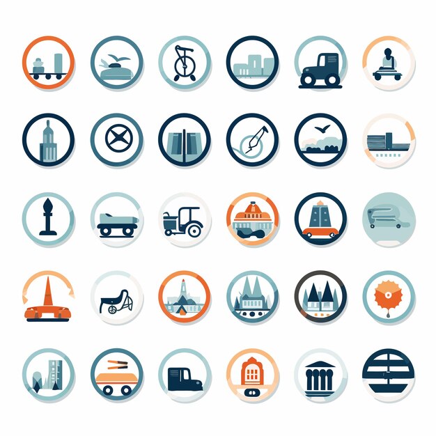 Vector access_transportation_icon_set_vector