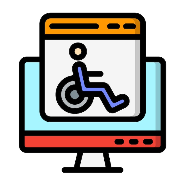 Illustrazione della progettazione dell'icona vettoriale di accessibilità