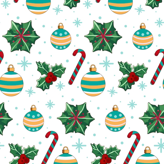 Accessoires voor de wintervakantie Naadloze illustratie voor het inpakken van pakketten en kaarten