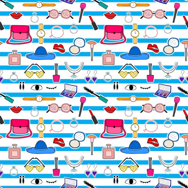 Accessories fashion seamless pattern