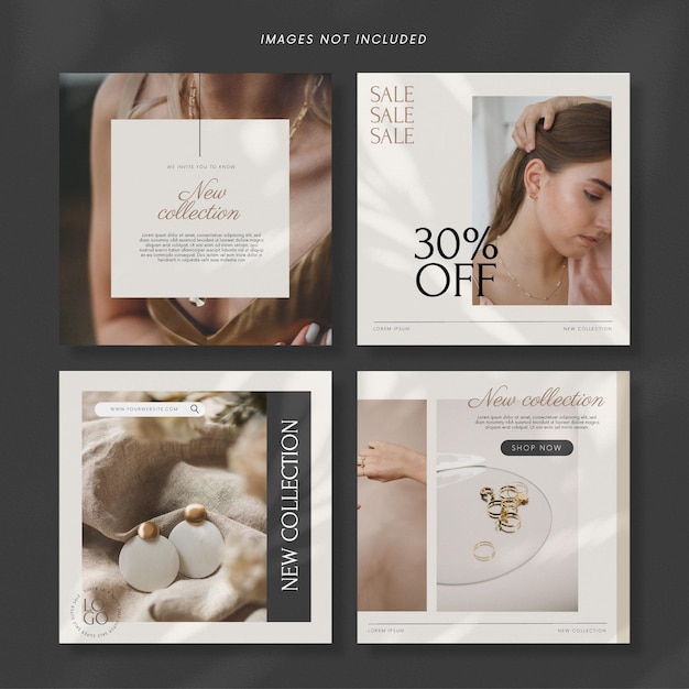 Accessories social media post template collection EPS premium