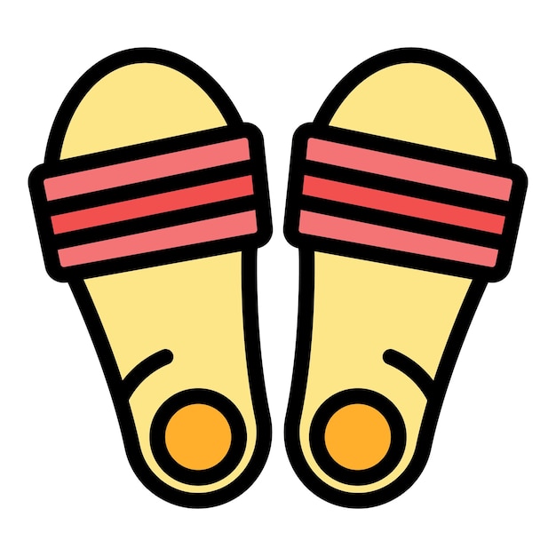 accessory sandals icon outline accessory sandals vector icon color flat isolated