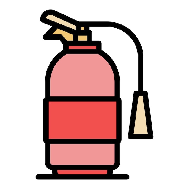 accident fire extinguisher icon outline accident fire extinguisher vector icon color flat isolated