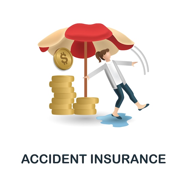 Vector accident insurance icon 3d illustration from insurance collection creative accident insurance 3d icon for web design templates infographics and more