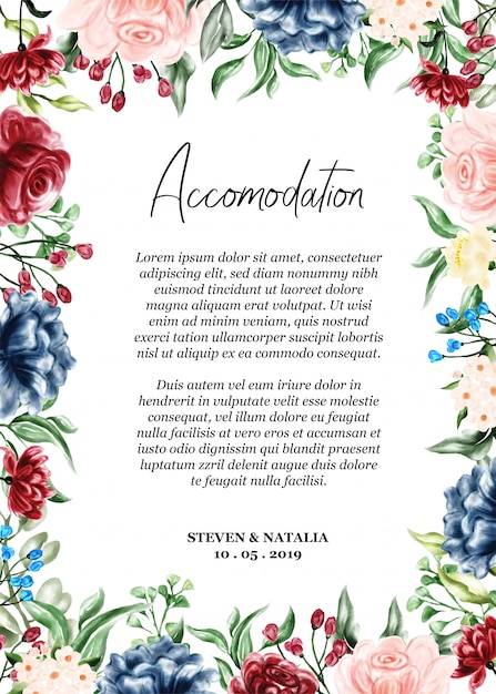 accommodation wedding card