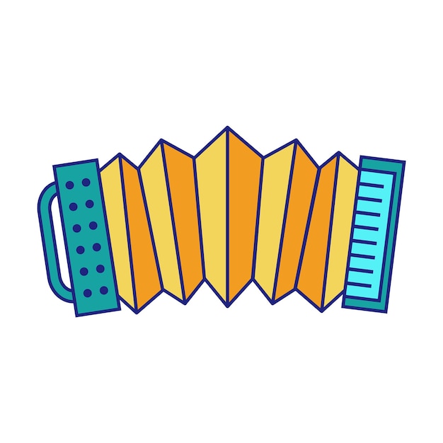 Vector accordeon pictogram platte ontwerp vector