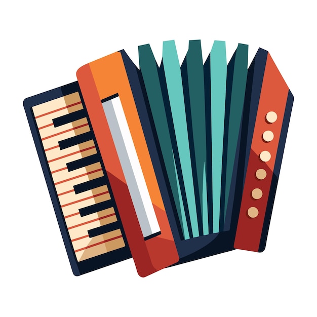 Accordion flat vector illustration on white background