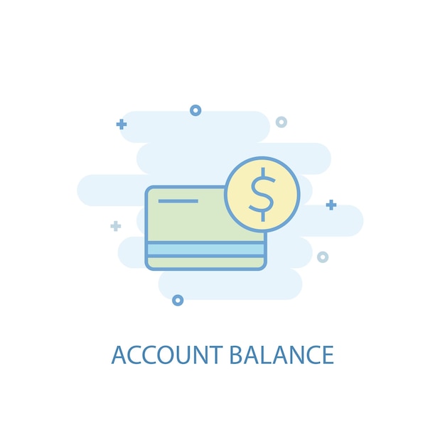Концепция линии баланса счета Простая иконка линии цветная иллюстрация символ баланса счета плоский дизайн Может использоваться для UIUX
