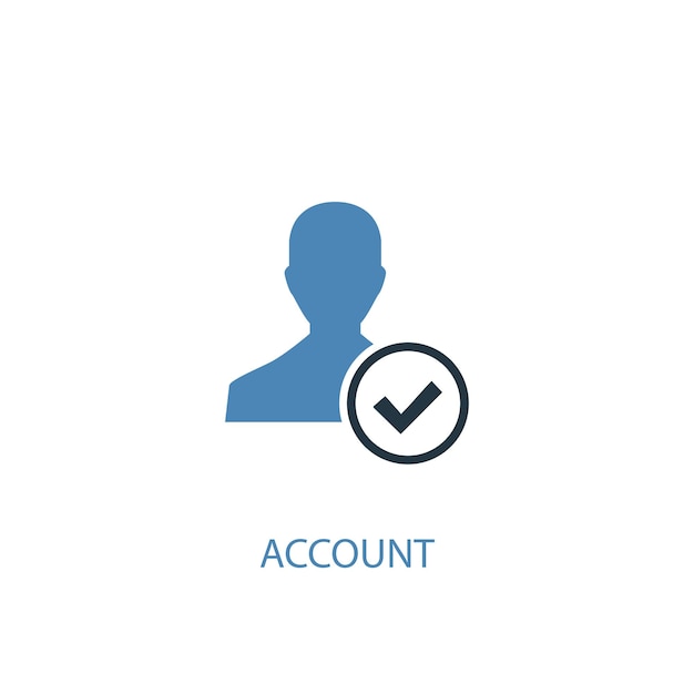 Account concept 2 icona colorata. illustrazione semplice dell'elemento blu. disegno di simbolo del concetto di conto. può essere utilizzato per ui/ux mobile e web