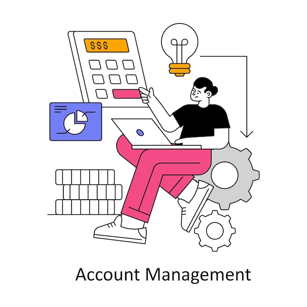 Account Management Flat Style Design Vector illustration Stock illustration