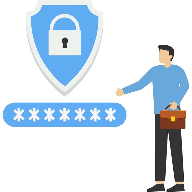 Password accountsicurezza dei dati personali online concetto illustrazione della sicurezza dei dati informatici inte