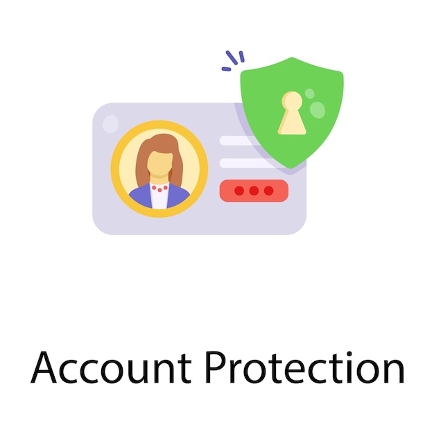 Account protection hand drawn flat icon