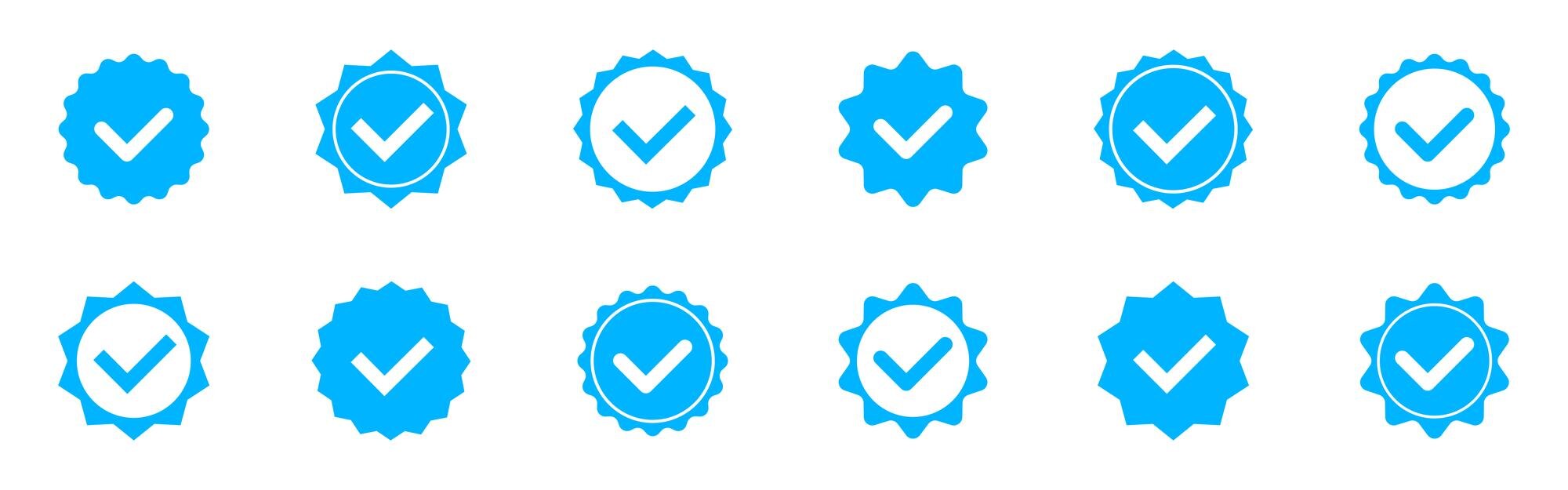 Premium Vector  Account verification icon social media icons verified  badge profile set blue check mark icon