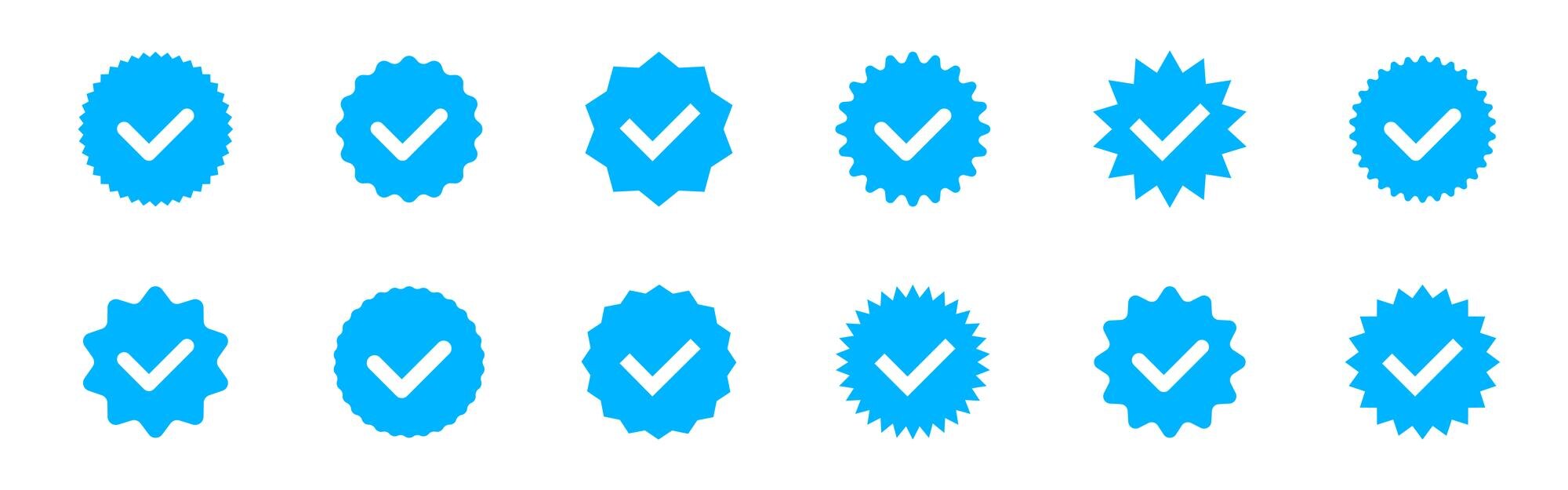 Premium Vector  Account verification icon social media icons verified  badge profile set blue check mark icon