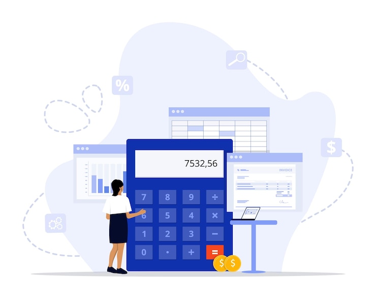वेक्टर accountant concept illustration