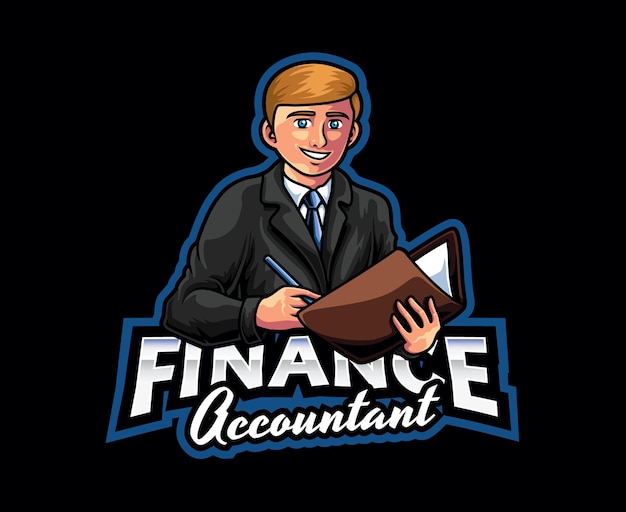 Accountant mascotte logo ontwerp