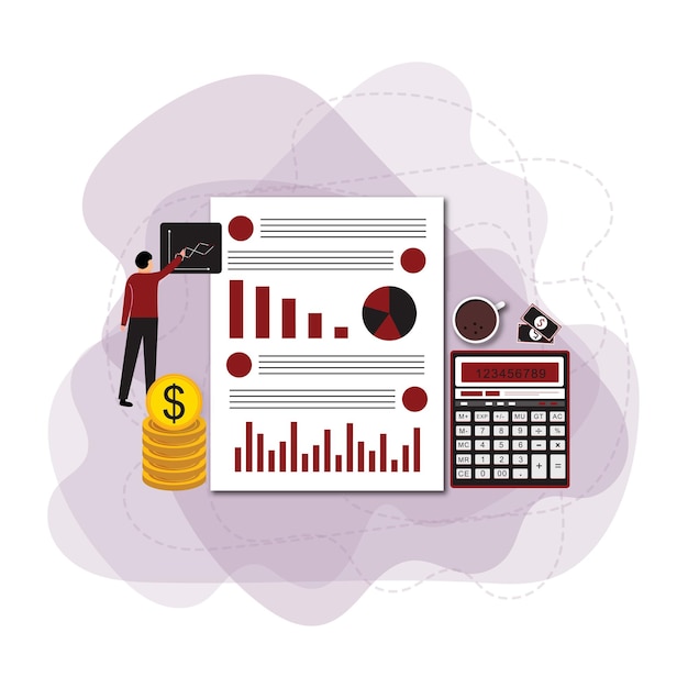 Accounting auditing concept vector flat design