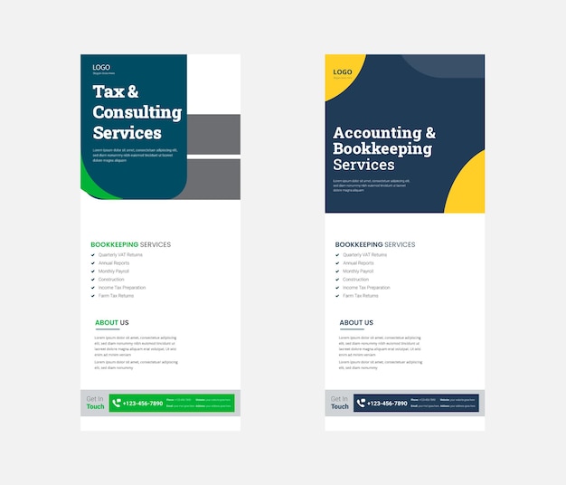 Accounting and bookkeeping service Roll up Banner Design Tax service solution service poster Roll up leaflet template