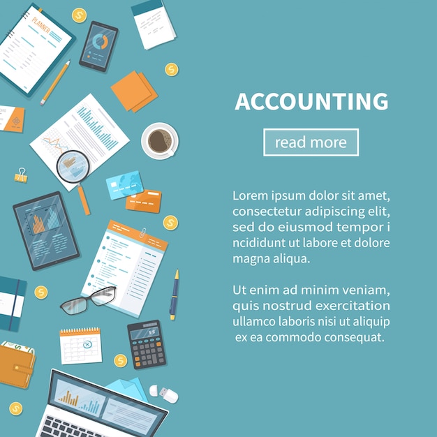 Accounting concept. Tax calculation.