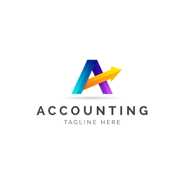 Accounting Financial Advisors Logo Letter A with Arrow Up Symbol Growth Cash Increase money