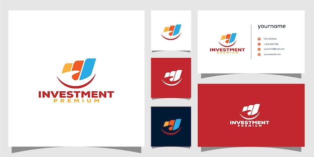 Accounting Financial Business card logo vector icon illustration design Premium Vector