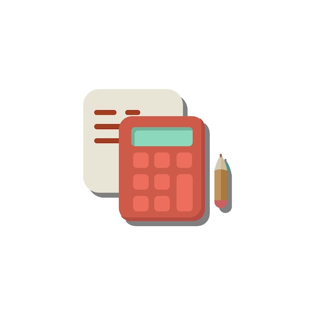 Accounting flat style element illustration calculator cartoon design on white background