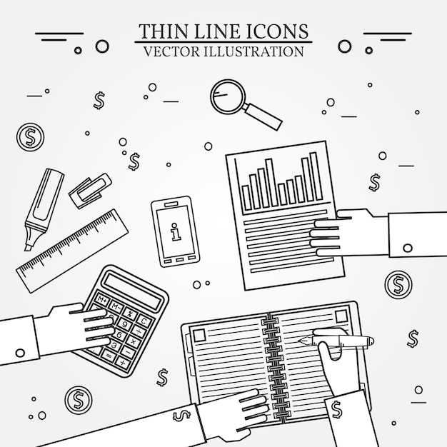 Accounting icon thin line for web and mobile modern minimalistic flat design Vector