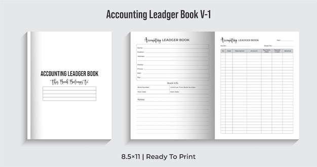 Accounting ledger logbook accounting record book premium vector